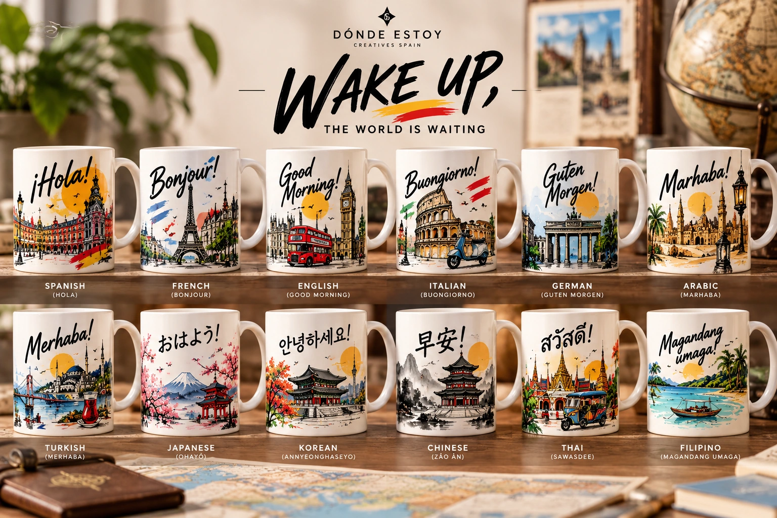 Wake Up! World Mug Collection — concept collection artwork